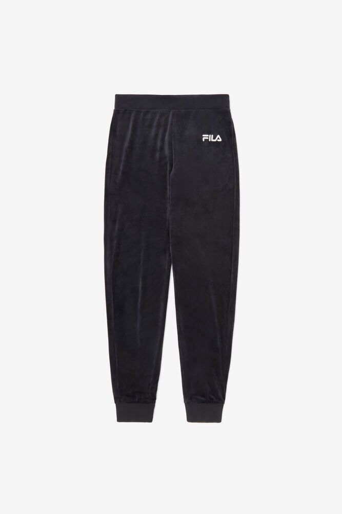 Fila Pants Sara Velour Jogger Womens Black - India QSU-285039